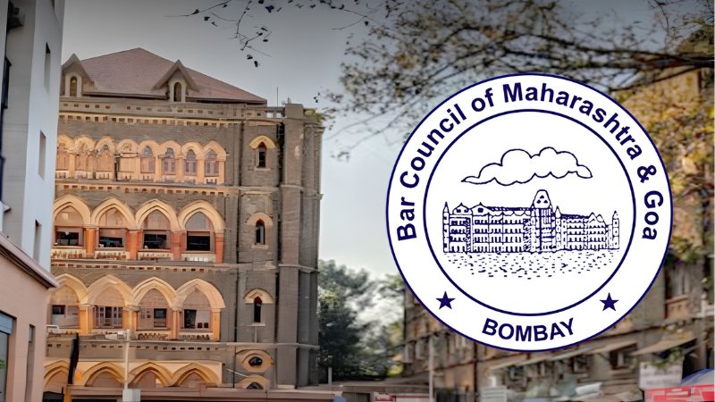 Bar Council of Maharashtra and Goa official seal over a courthouse building, representing new advocate voter verification reforms
