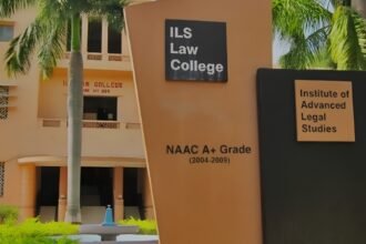 ILS Law College and Institute of Advanced Legal Studies signage, Pune, subject of the Bombay High Court fee dispute