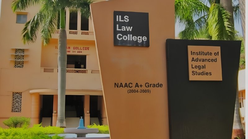 ILS Law College and Institute of Advanced Legal Studies signage, Pune, subject of the Bombay High Court fee dispute
