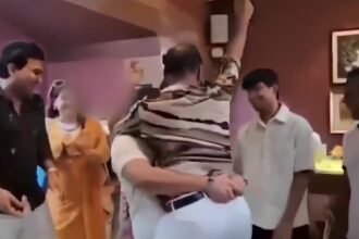 Screengrab of the viral celebration video allegedly showing Vishal Agarwal's family, cited in the Pune Porsche case bail-revocation plea