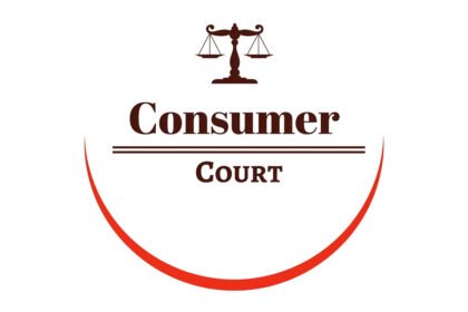 "Consumer Court" logo graphic with a justice scale icon