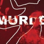 Stock graphic with a chalk body outline and the word "MURDER" in bold text on a dark red background