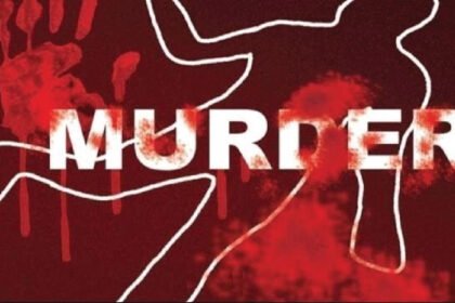 Stock graphic with a chalk body outline and the word "MURDER" in bold text on a dark red background
